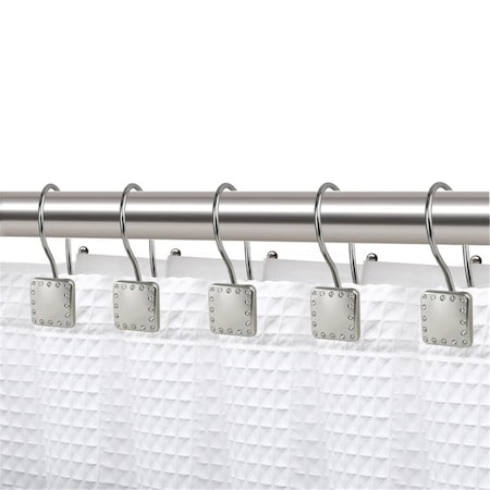 Utopia Alley Rust Resistant Double Shower Curtain Hooks Ring for Bathroom, Brushed Nickel - Set of 12 HK20BN